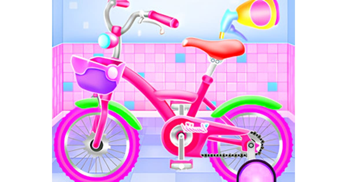 Girl Bike Fix Washing Salon