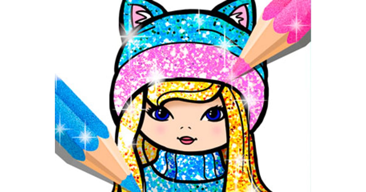 Girls Coloring Book Glitter