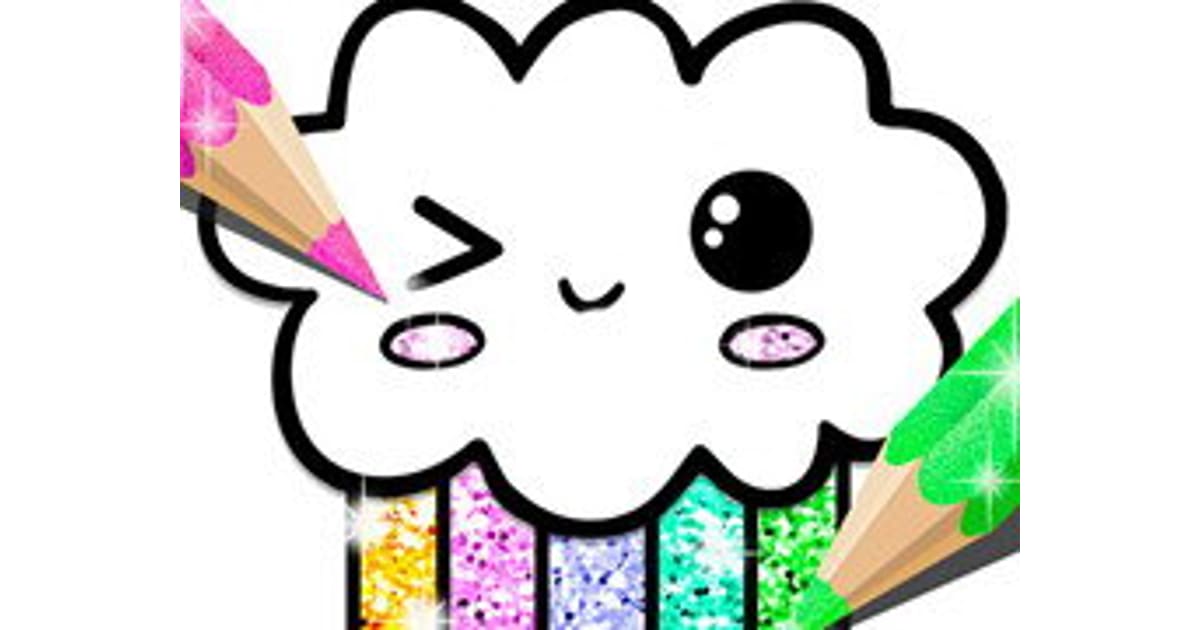Kawaii Coloring Book Glitter